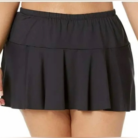 Ralph Lauren Plus Size Beach Club Solid Skirted Swim Bottom black 18 W black - Picture 1 of 5